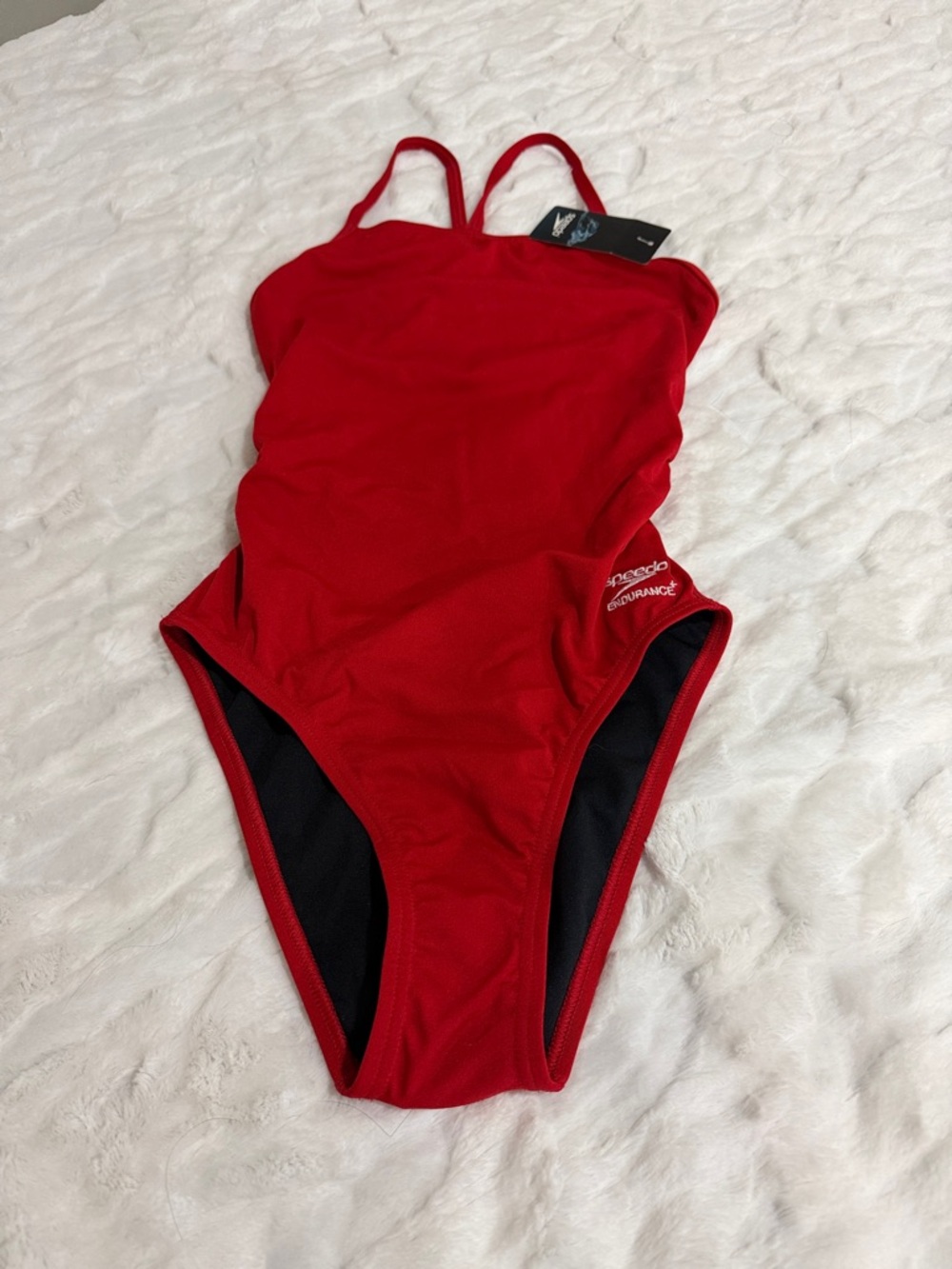 Speedo Endurance Red Racerback One-Piece Swimsuit Size 34.